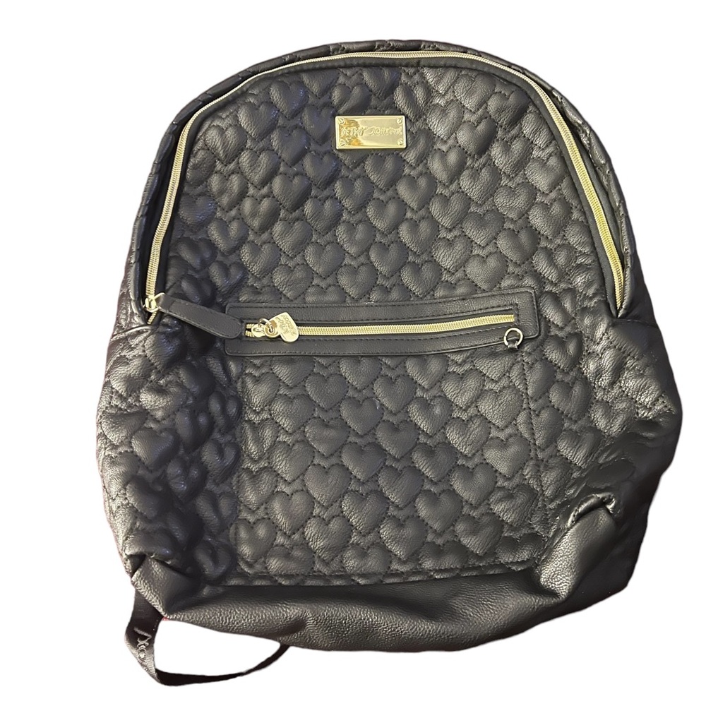 Betsey Johnson Large Black Backpack Gem